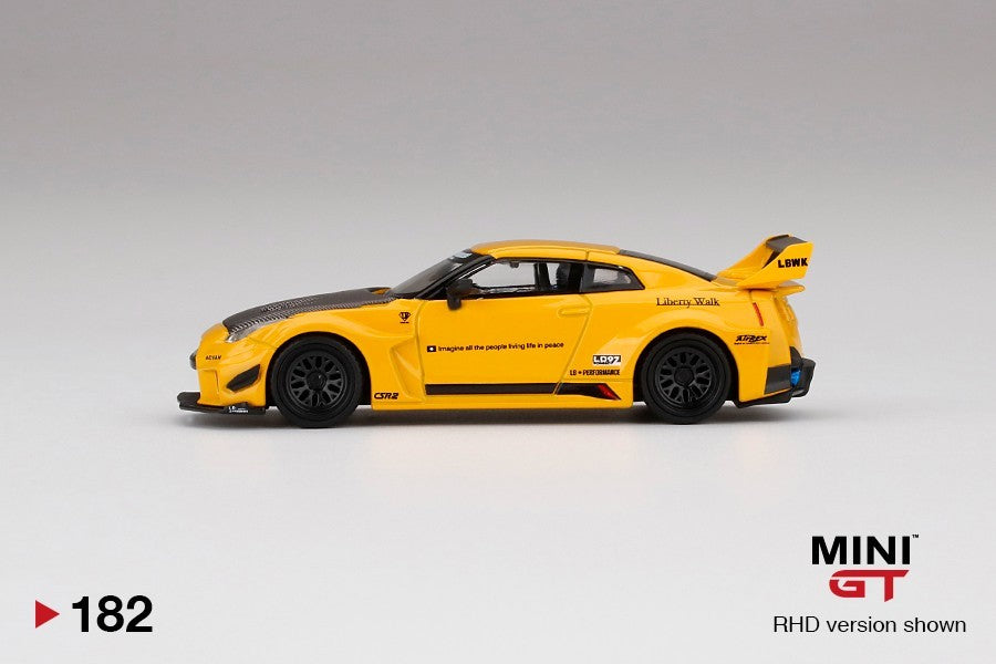Mini GT 182 LB-Silhouette WORKS GT NISSAN 35GT-RR Ver.1 Yellow Open Box