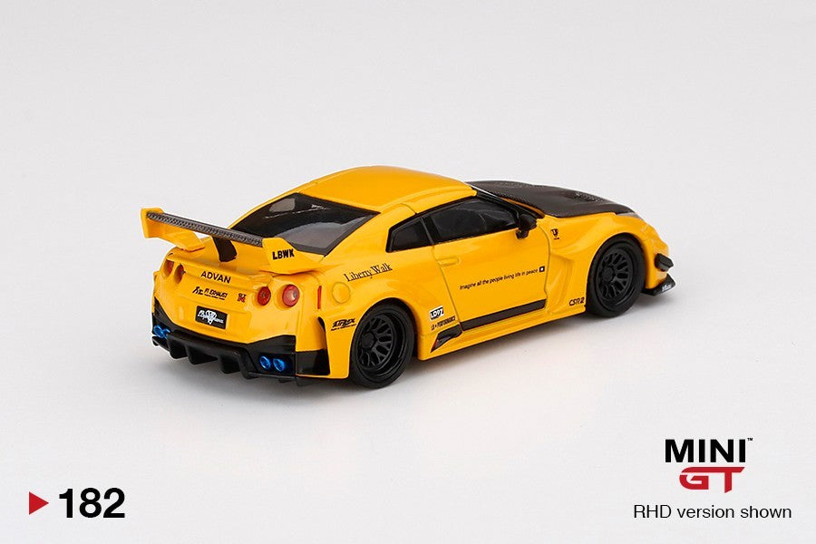 Mini GT 182 LB-Silhouette WORKS GT NISSAN 35GT-RR Ver.1 Yellow Open Box