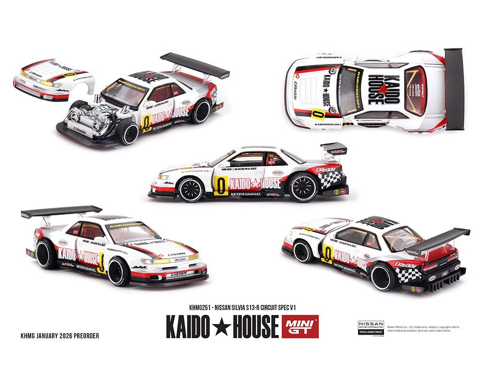 Kaido House x Mini GT 1:64 Nissan Silvia S13-R Circuit Spec Sealed Box KHMG251