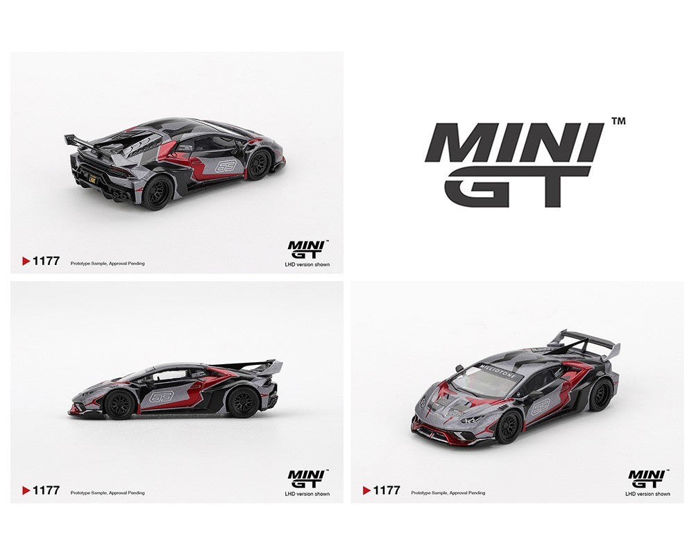 Mini GT 1:64 LB WORKS Lamborghini Huracán GT RONIN – Grey MGT01177-BL