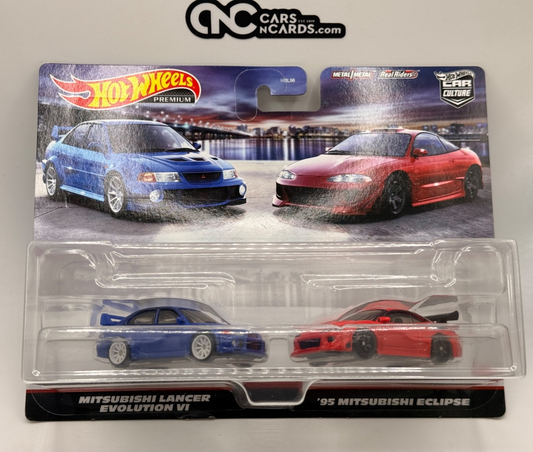 2023 Hot Wheels Premium Car Culture 2 Pack Mitsubishi Lancer Evolution & Eclipse
