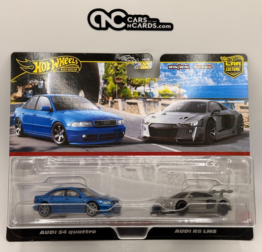 2024 Hot Wheels Premium Car Culture 2 Pack Audi S4 Quattro & Audi R8 LMS 2 Pack