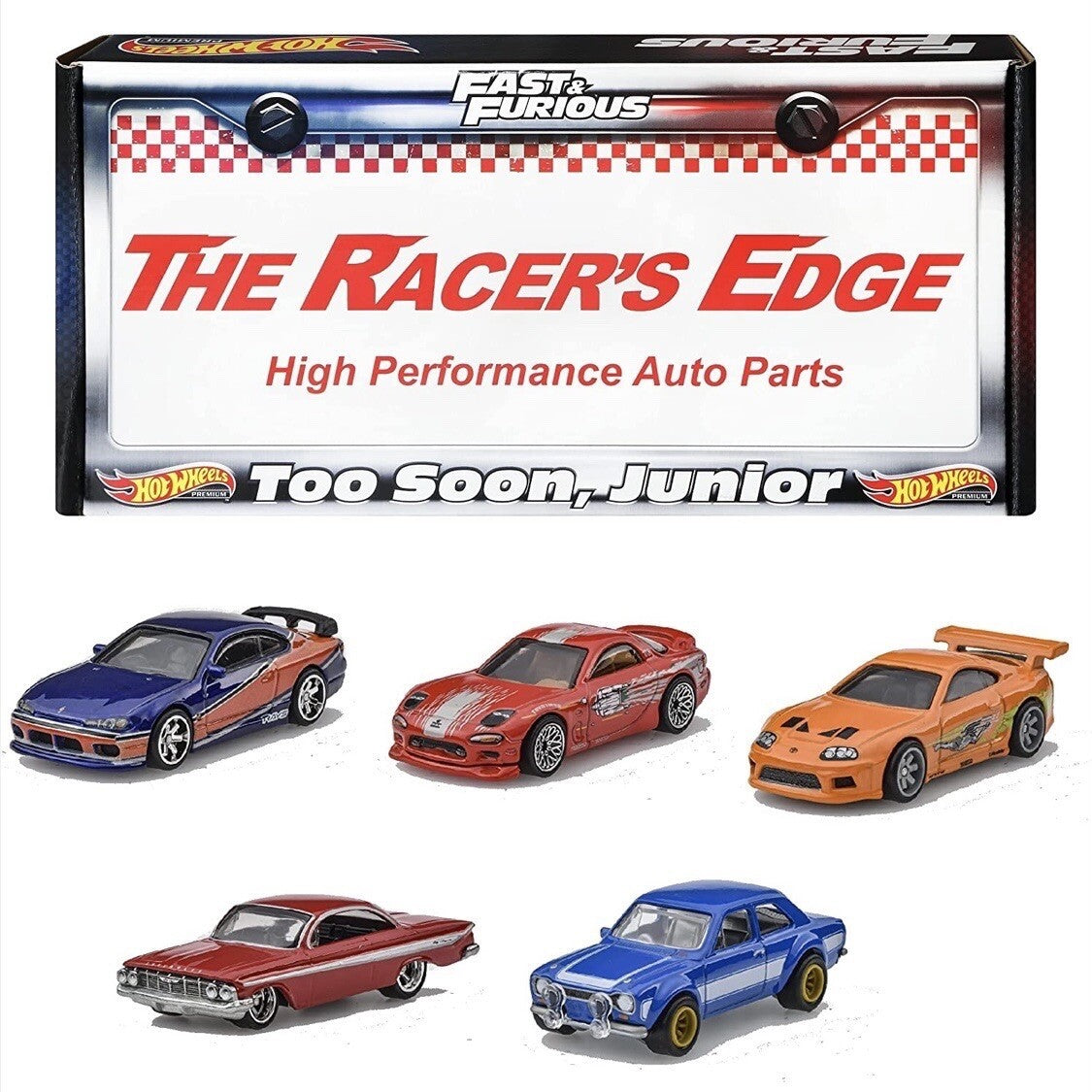 Hot Wheels Premium Box Set Fast & Furious The Racer's Edge 5 Cars Open Box