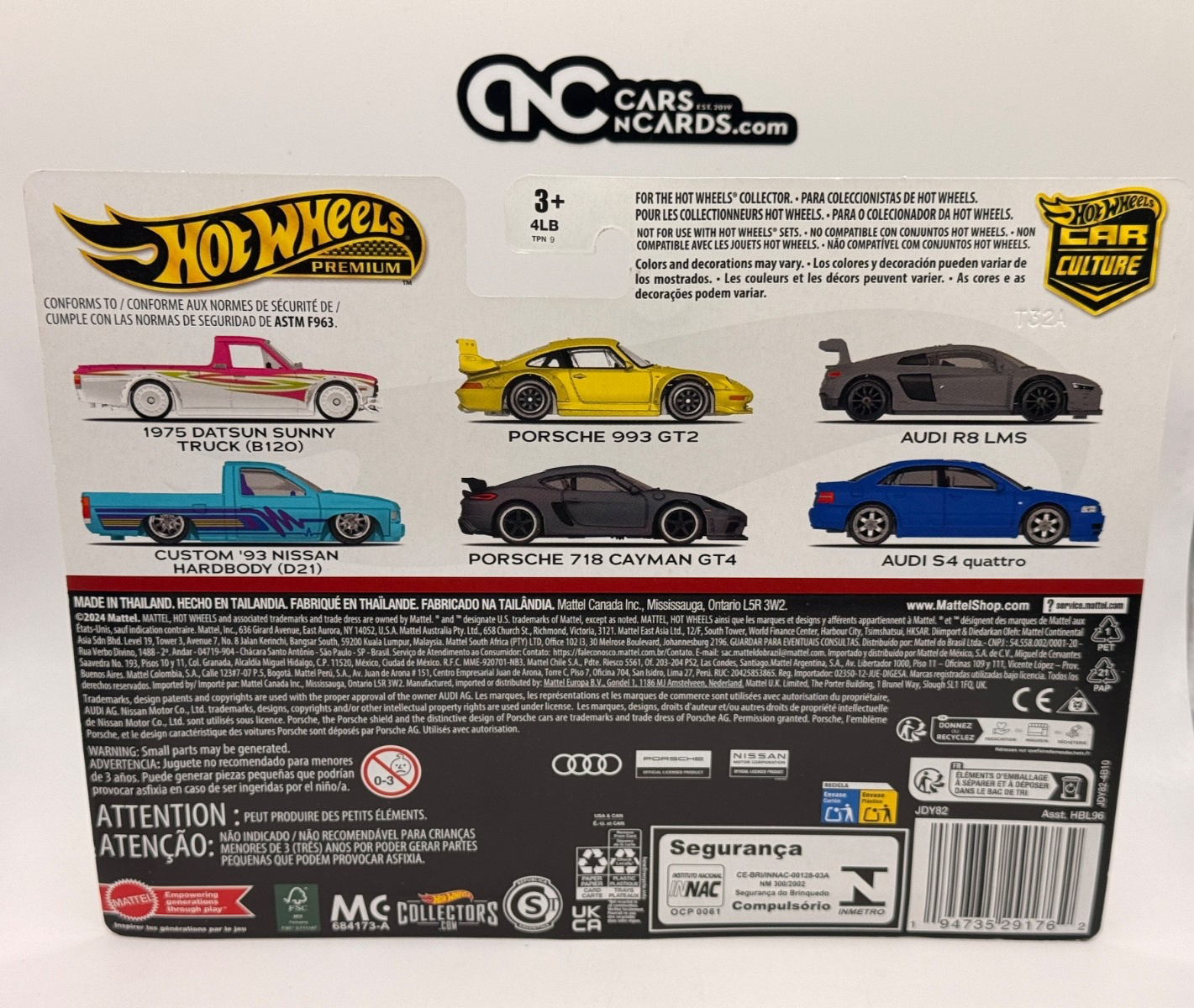 2024 Hot Wheels Premium Car Culture 2 Pack Audi S4 Quattro & Audi R8 LMS 2 Pack