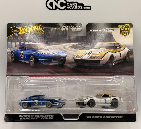 2024 Hot Wheels Premium Car Culture 2 Pack Corvette Stingray & Copo Corvette