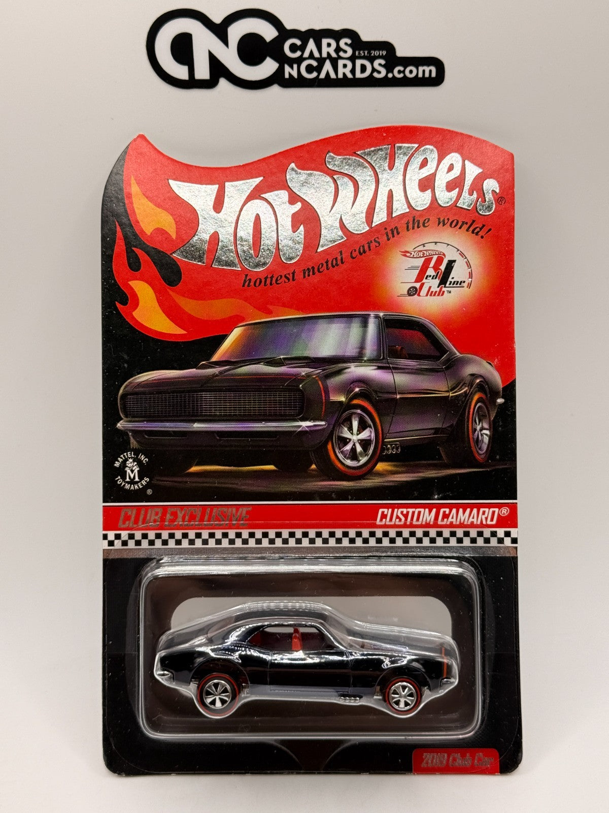 2019 Hot Wheels RLC Membership Car Custom Camaro Black With Pin & Protector