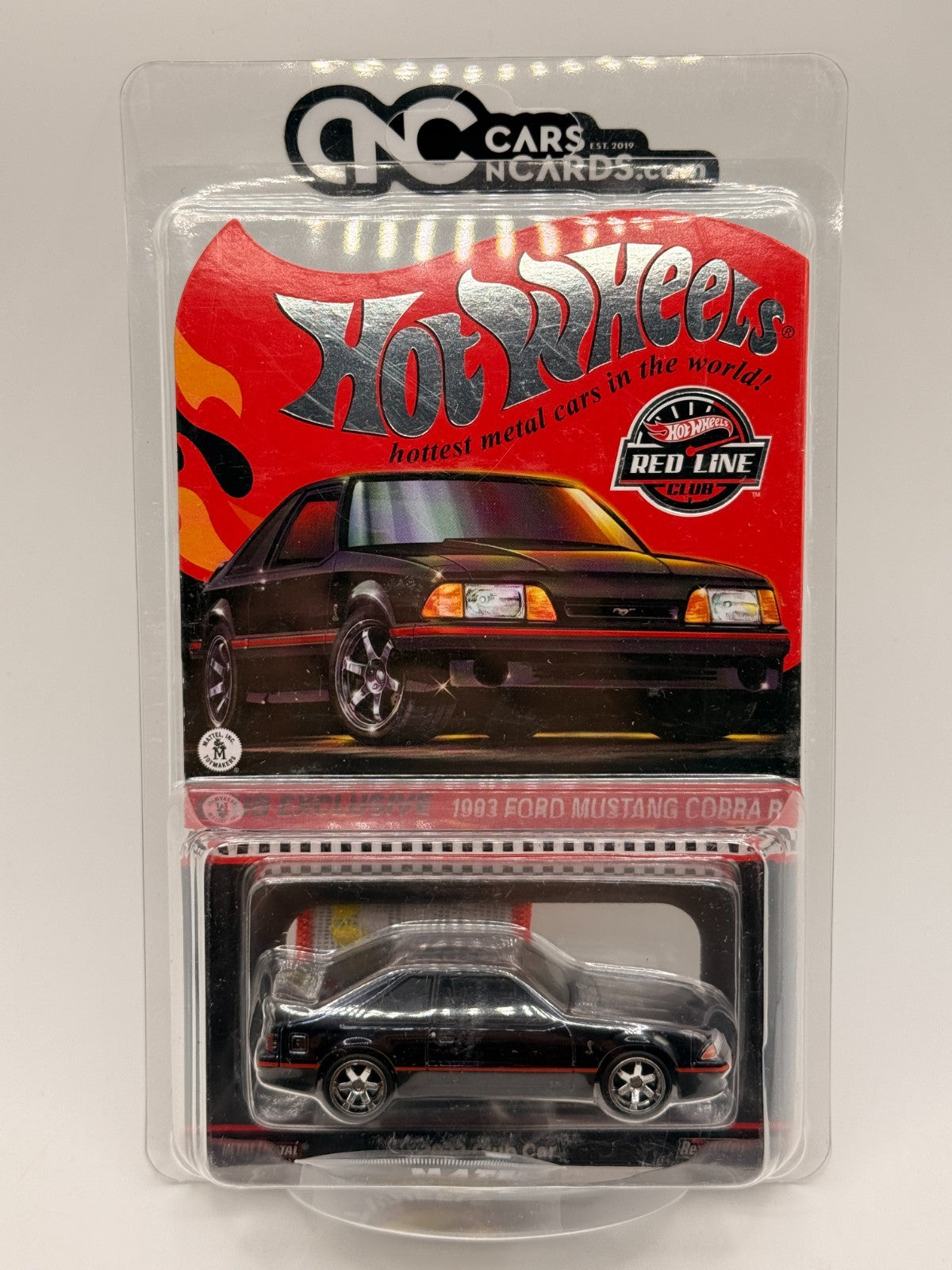 2023 Hot Wheels RLC Red Line Club 1993 Ford Mustang Cobra R Black With Pin/Patch