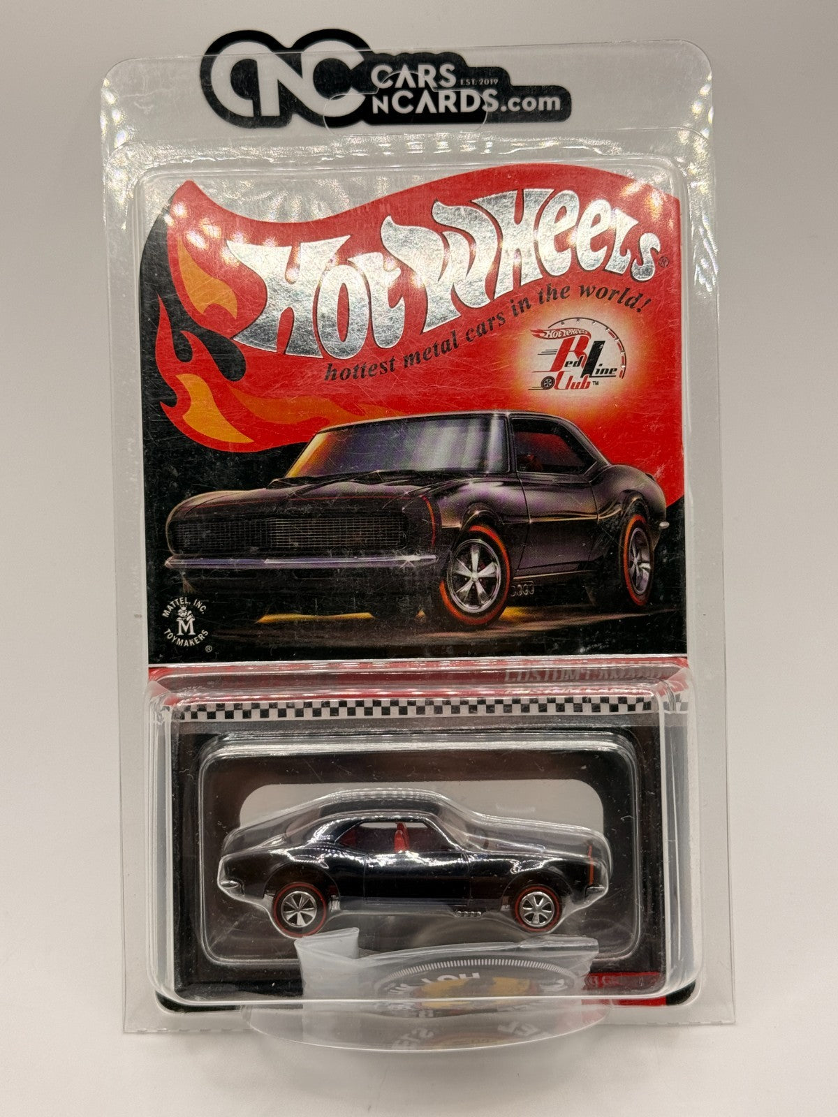 2019 Hot Wheels RLC Membership Car Custom Camaro Black With Pin & Protector