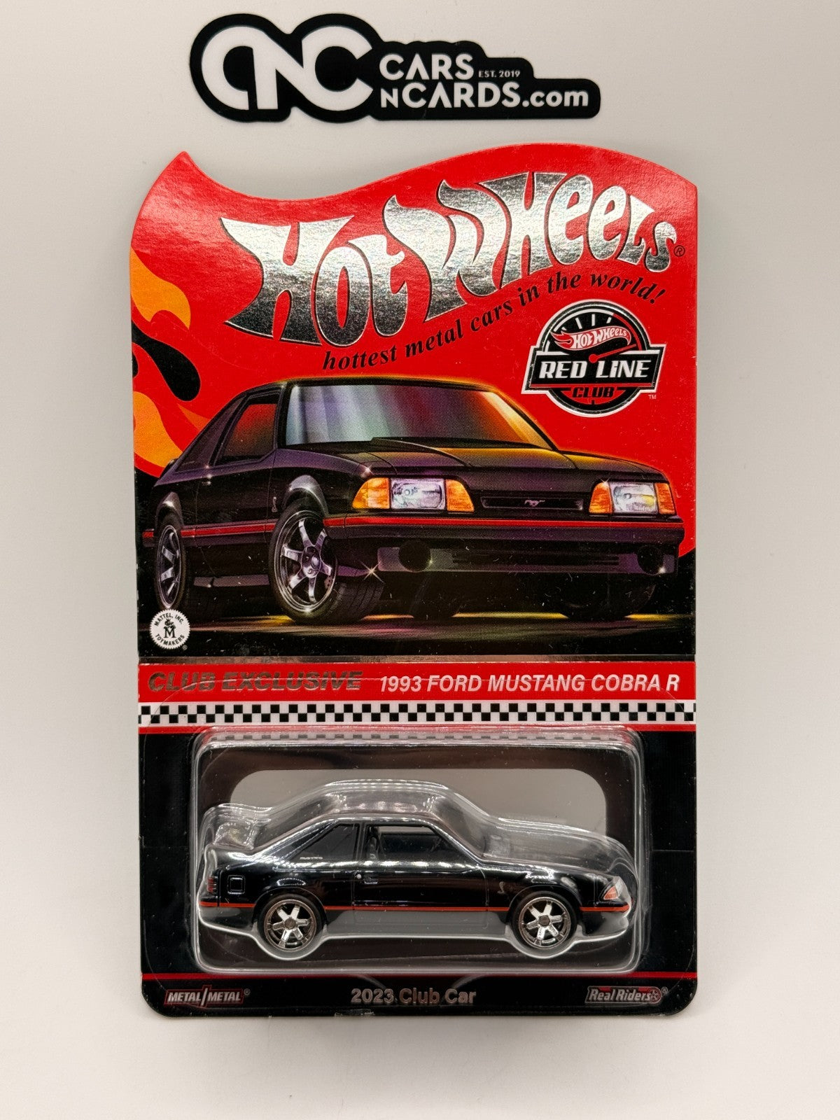 2023 Hot Wheels RLC Red Line Club 1993 Ford Mustang Cobra R Black With Pin/Patch