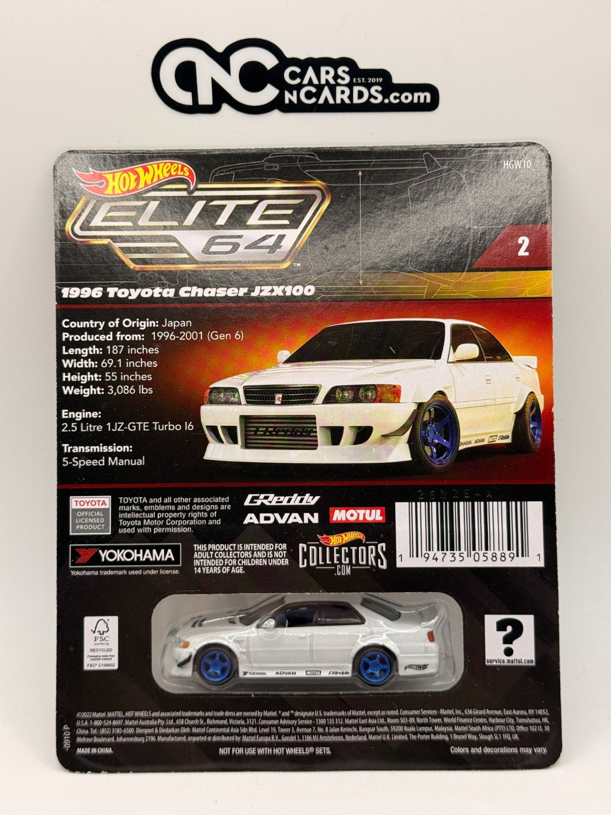 2021 Hot Wheels Elite 64 Series 1996 Toyota Chaser JZX100 With Protector