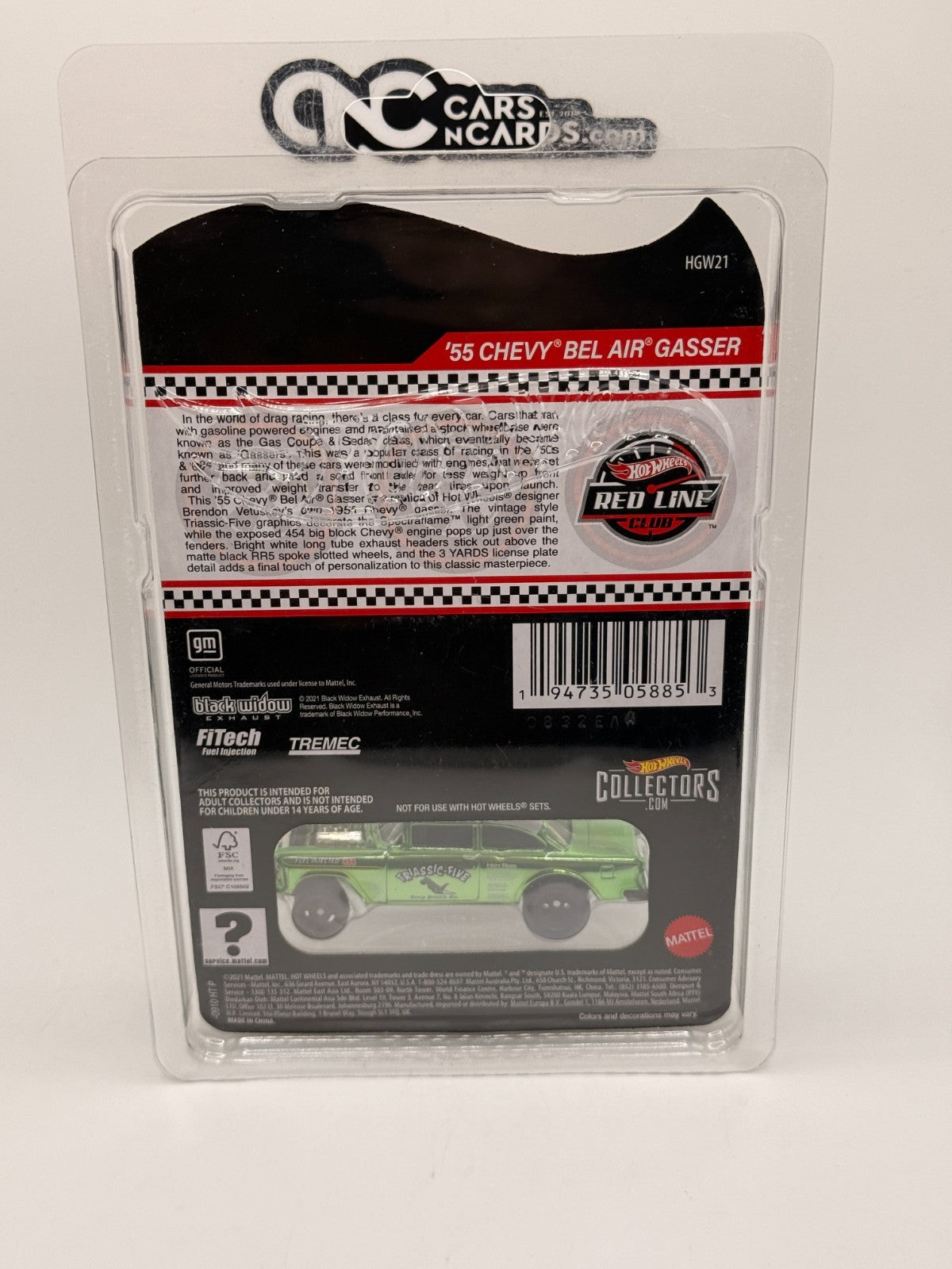 2021 Hot Wheels RLC Red Line Club ’55 Chevy Bel Air Gasser With Protector