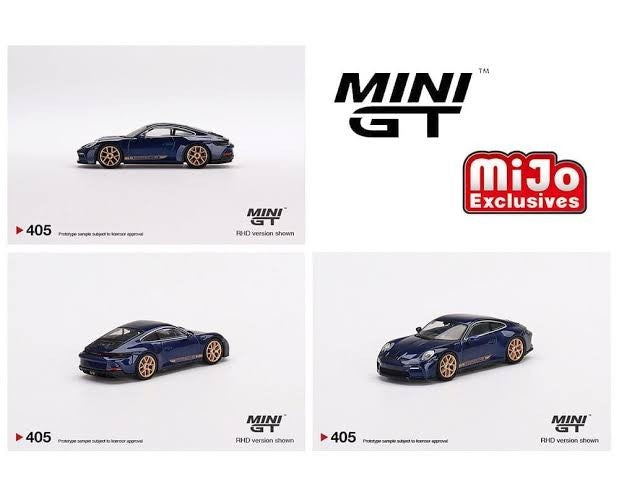 MINI GT 1:64 #405 Porsche 911 (992) GT3 Touring Gentian Blue Metallic MGT00405