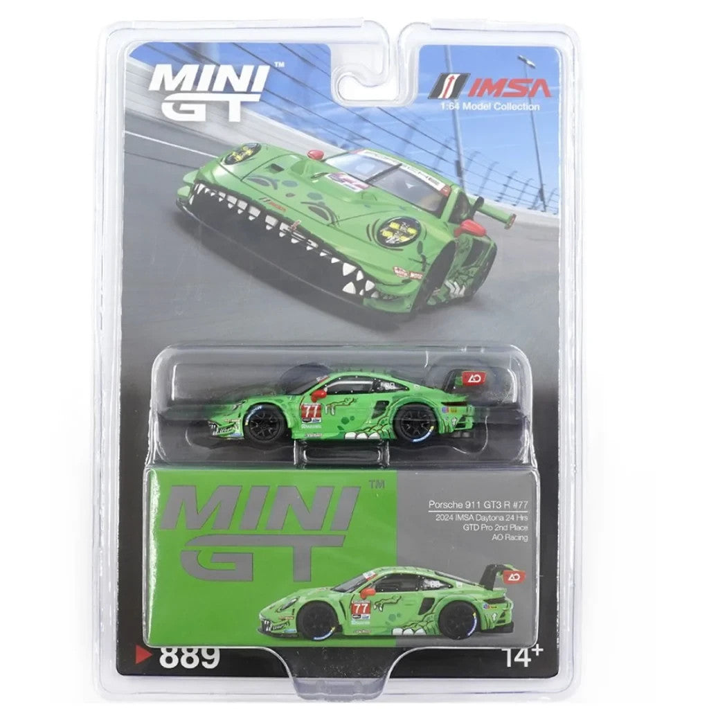 Mini GT 1:64 Porsche 911 GT3 R #77 - AO Racing 2024 IMSA Daytona 24 Hrs #889