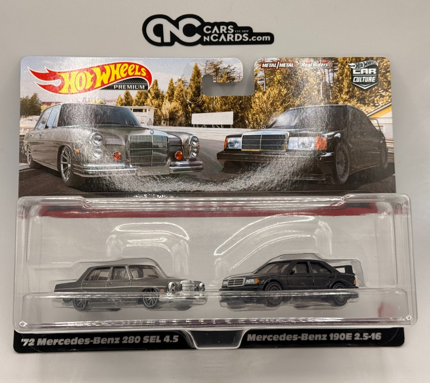 2020 Hot Wheels Premium Car Culture 2 Pack '72 Mercedes-Benz 280 SEL 4.5 & 190E