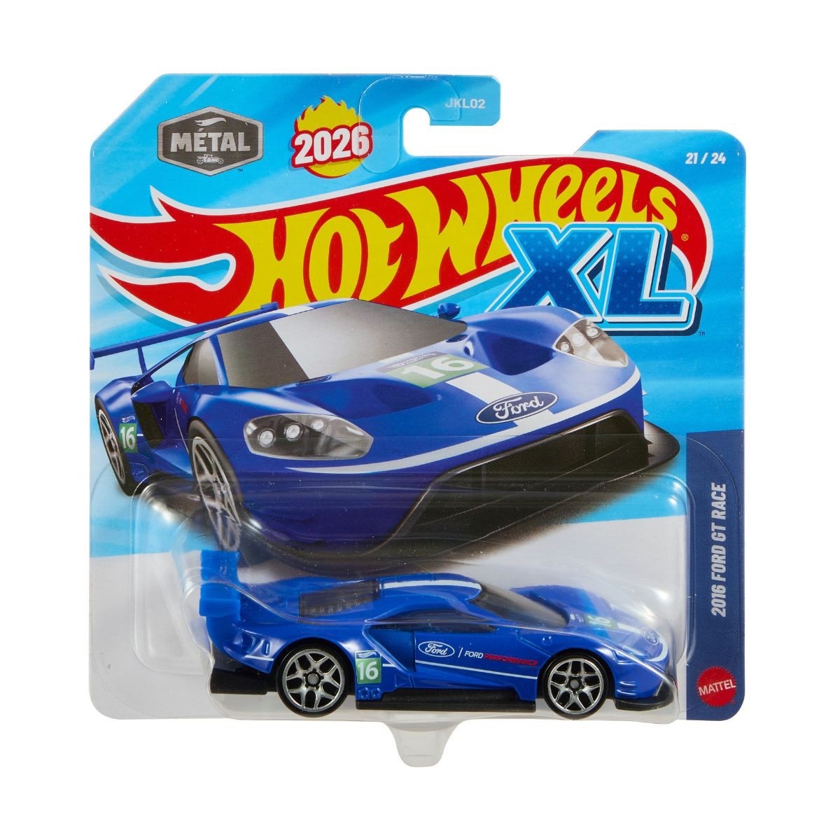 2026 Hot Wheels XL 21/24 2016 Ford GT Race Ford Performance Blue (Soft Corners)
