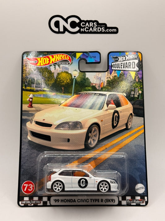 2023 Hot Wheels Premium Boulevard #73 '99 Honda Civic Type R (EK9) White