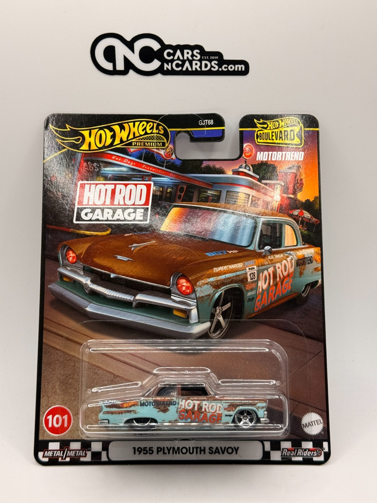 2024 Hot Wheels Premium Boulevard #101 Hot Rod Garage 1955 Plymouth Savoy