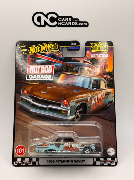 2024 Hot Wheels Premium Boulevard #101 Hot Rod Garage 1955 Plymouth Savoy