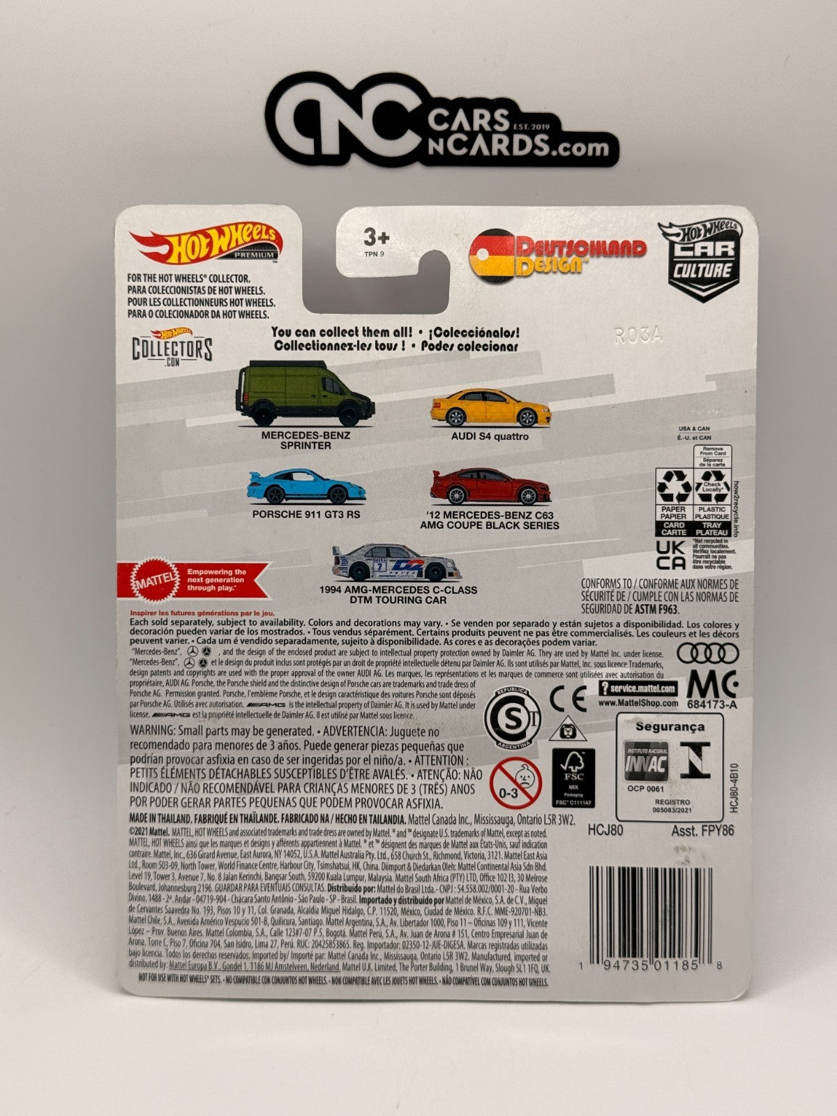 2022 Hot Wheels Premium Car Culture Deutschland Design 5/5 AMG Mercedes C-Class