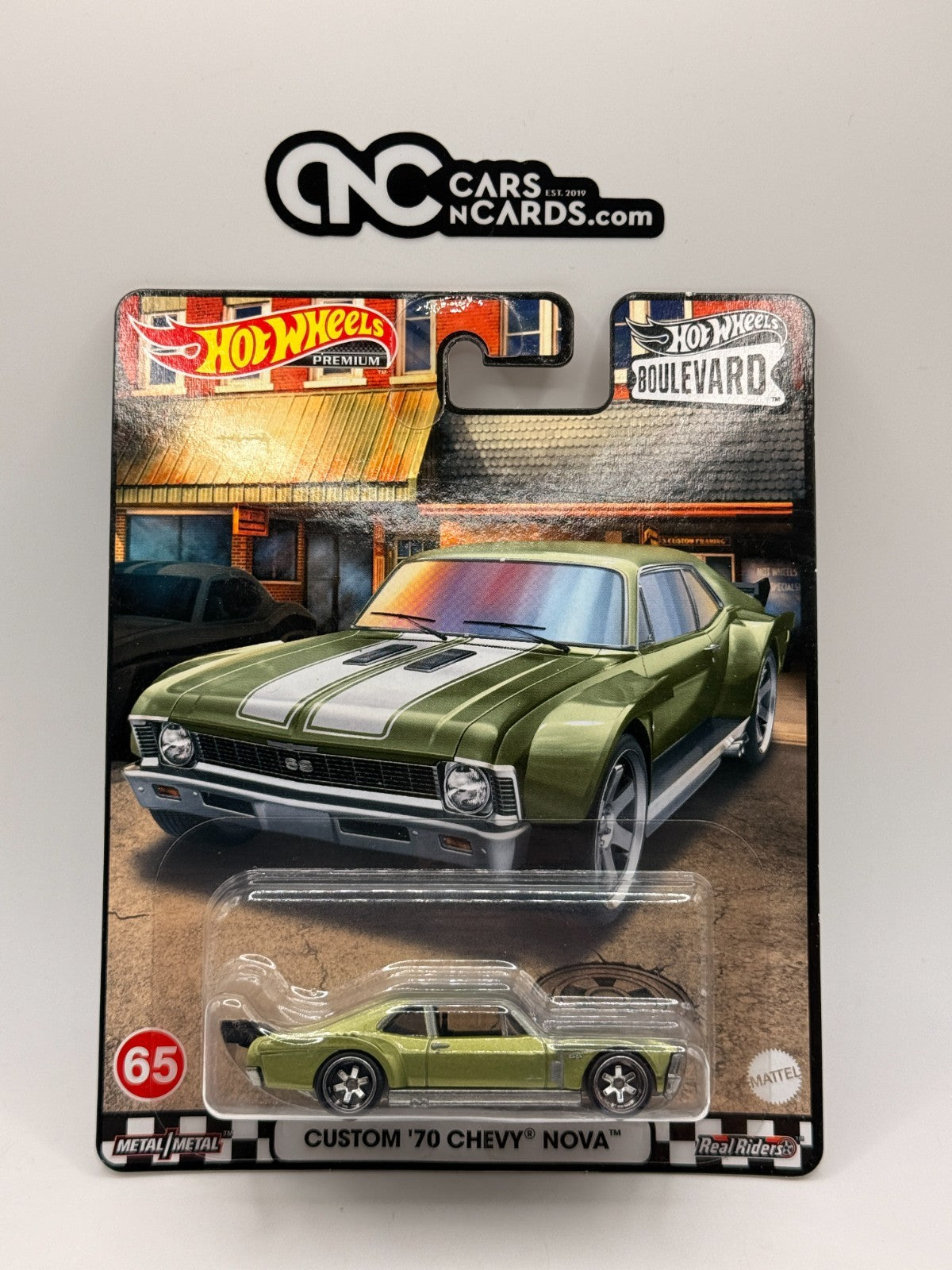 2021 Hot Wheels Premium Boulevard #65 Custom '70 Chevy Nova Green