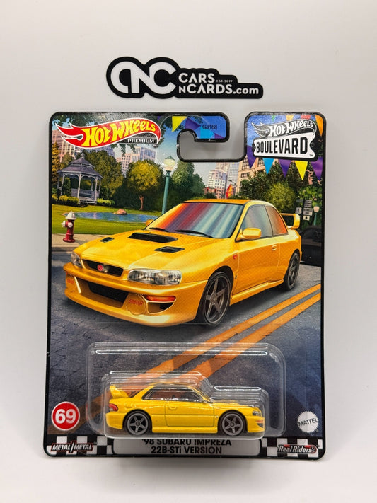 2023 Hot Wheels Premium Boulevard #69 '98 Subaru Impreza 22B-STi Version Yellow