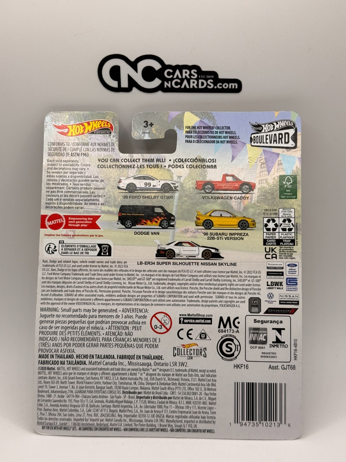 2023 Hot Wheels Premium Boulevard #69 '98 Subaru Impreza 22B-STi Version Yellow