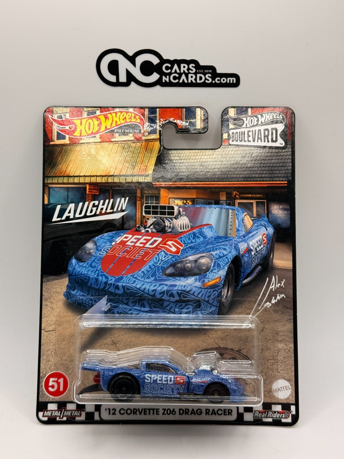 2022 Hot Wheels Premium Boulevard #51 '12 Corvette Drag Racer Laughlin
