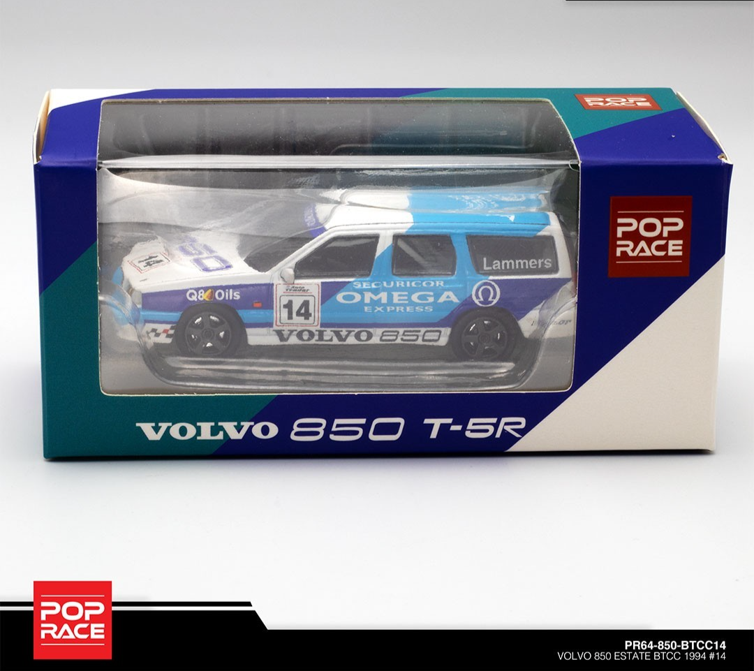 POPRACE 1:64 Volvo 850 T-5R BLUE BTCC 1994 #14 PR64-850-BTCC14