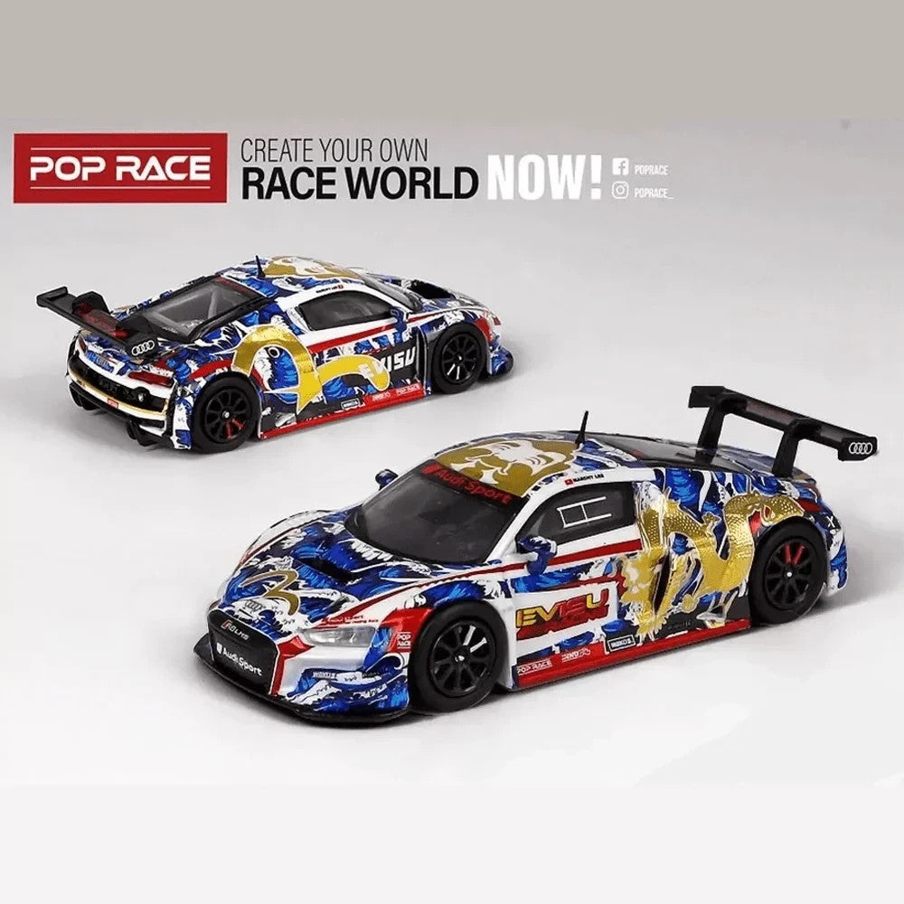 POPRACE 1:64 Audi R8 LM "EVISU x WORKS" Macau GT Cup 2020 Marchy Lee