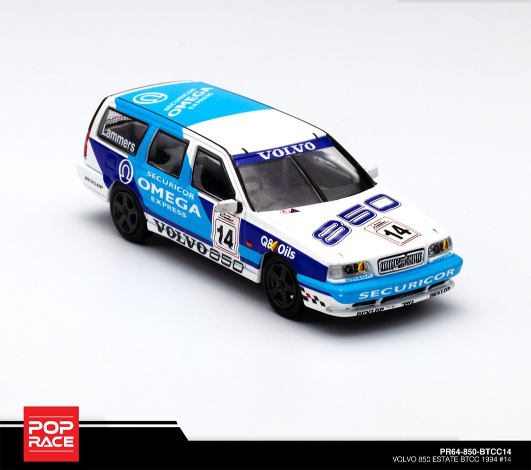 POPRACE 1:64 Volvo 850 T-5R BLUE BTCC 1994 #14 PR64-850-BTCC14