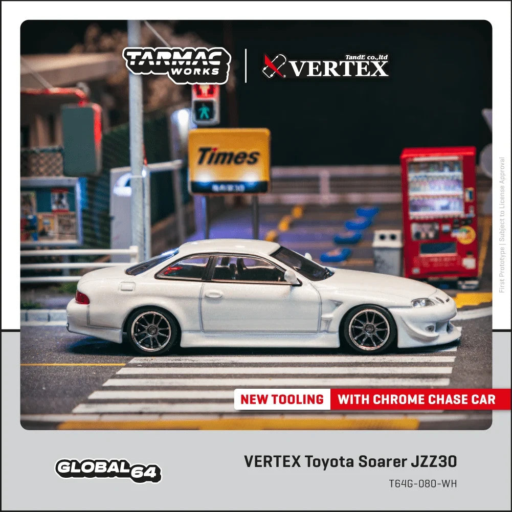 TARMAC WORKS GLOBAL64 1:64 VERTEX Toyota Soarer JZZ30 White T64G-080-WH