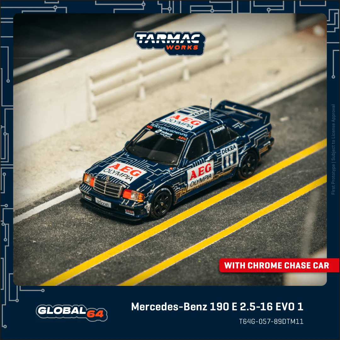 TARMAC WORKS GLOBAL64 1:64 Mercedes-Benz 190 E 2.5-16 EVO 1 DTM 1989 Dany Snobec