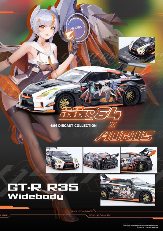 INNO64 1:64 GT-R R35 WIDEBODY AORUS X INNO64 Limited Edition IN64-R35LB-AORUS
