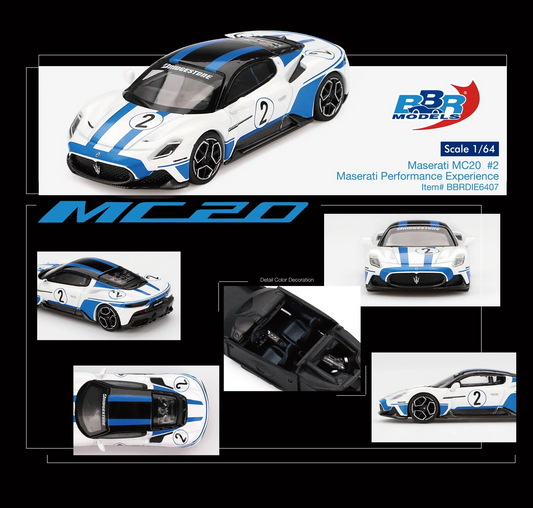 BBR 1/64 Maserati MC20 #2 Maserati Performance Experience BBRDIE6407 Sealed Box