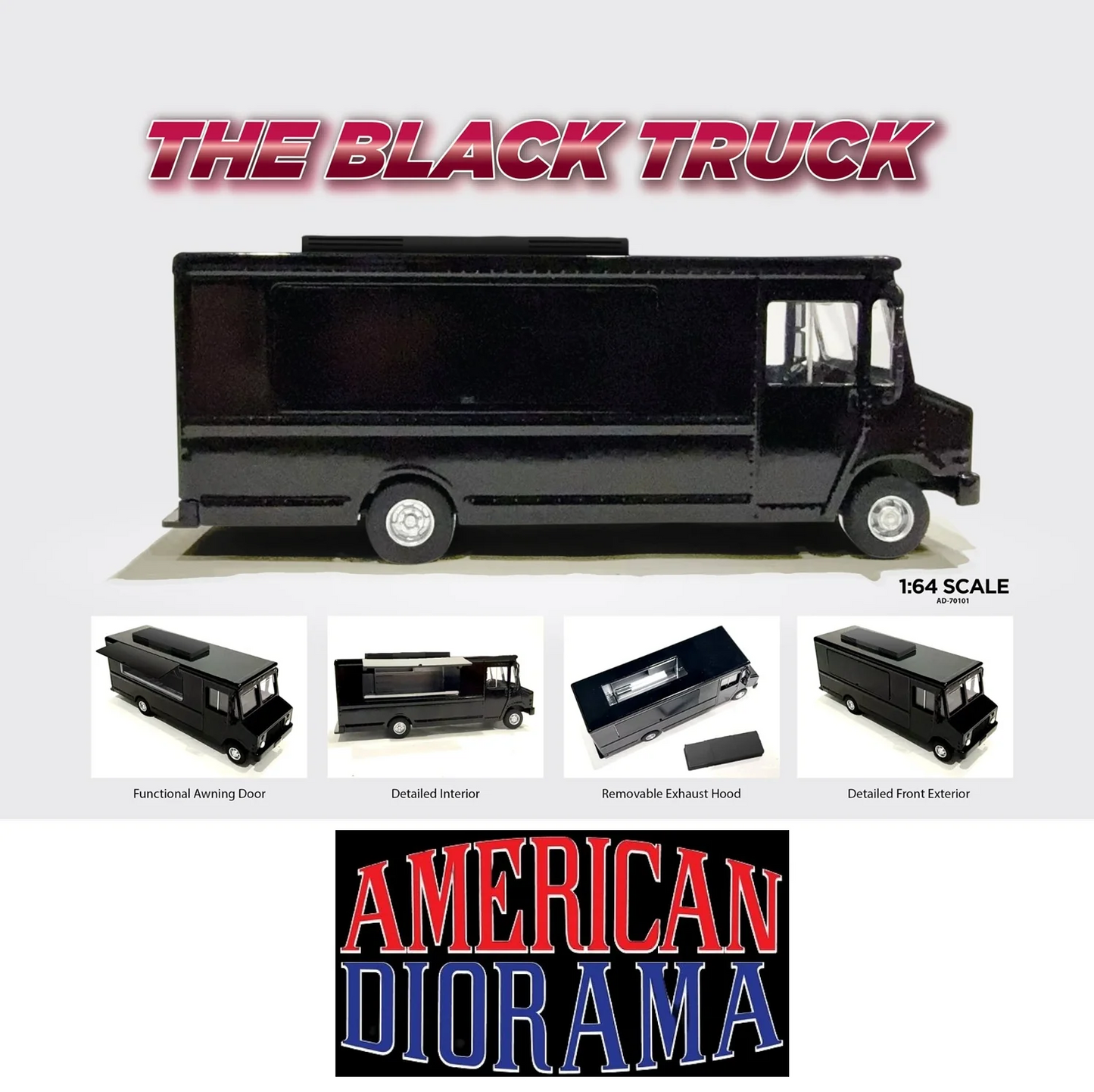 AMERICAN DIORAMA 1:64 Food Truck series – The Black Truck AD-70201