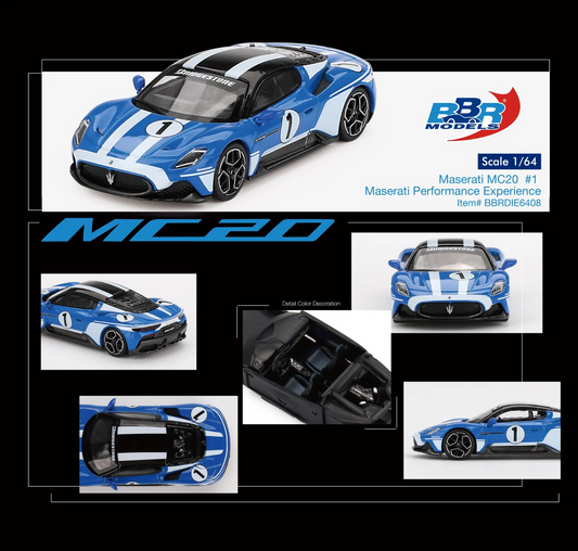 BBR 1:64 Maserati MC20 #1 Maserati Performance Experience BBRDIE6408 Sealed Box