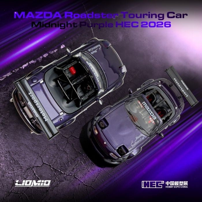 Liomio 1:64 Diecast Model Car MAZDA ROADSTER TOURING CAR MIDNIGHT PURPLE HEC