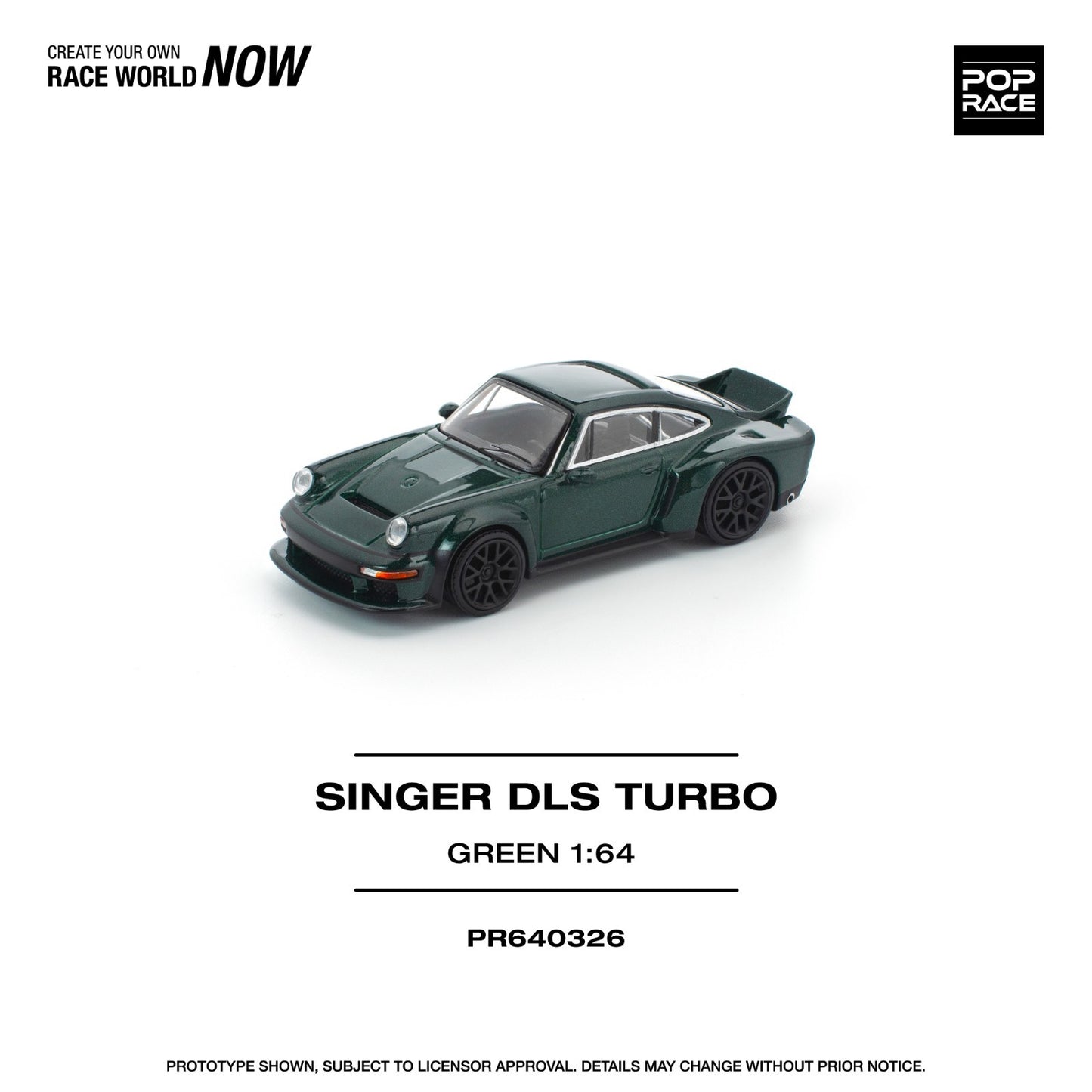 POPRACE 1:64 SINGER DLS TURBO (ROAD) GREEN PR640326
