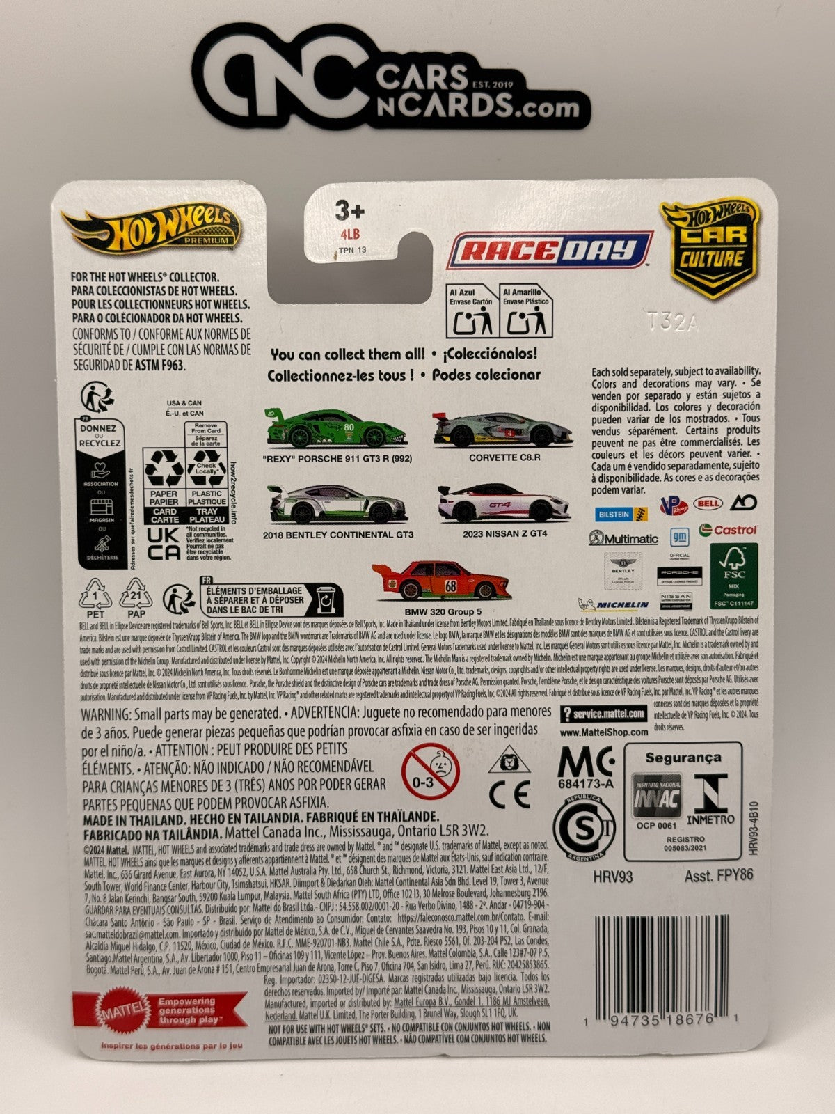 2024 Hot Wheels Premium Car Culture Race Day 3/5 2018 Bentley Continental GT3