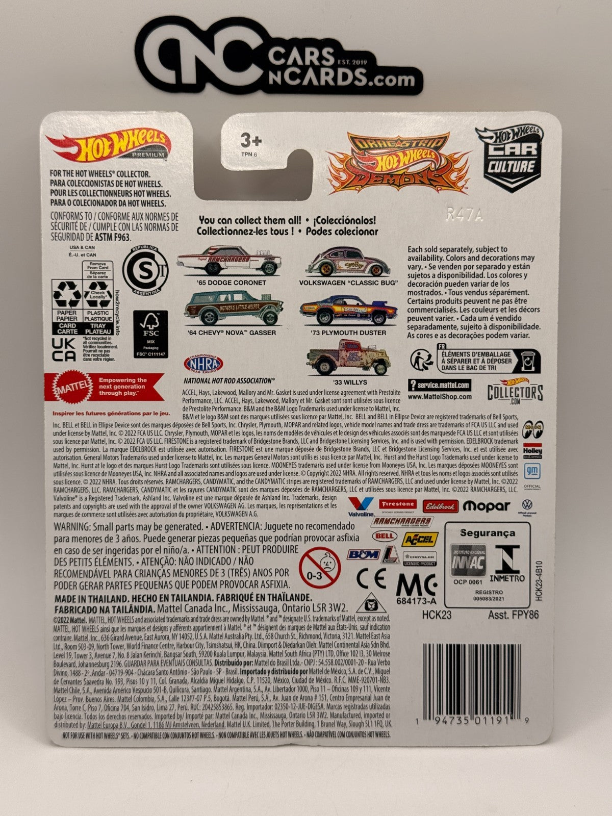 2022 Hot Wheels Premium Car Culture Dragstrip Demons 2/5 Volkswagen Classic Bug