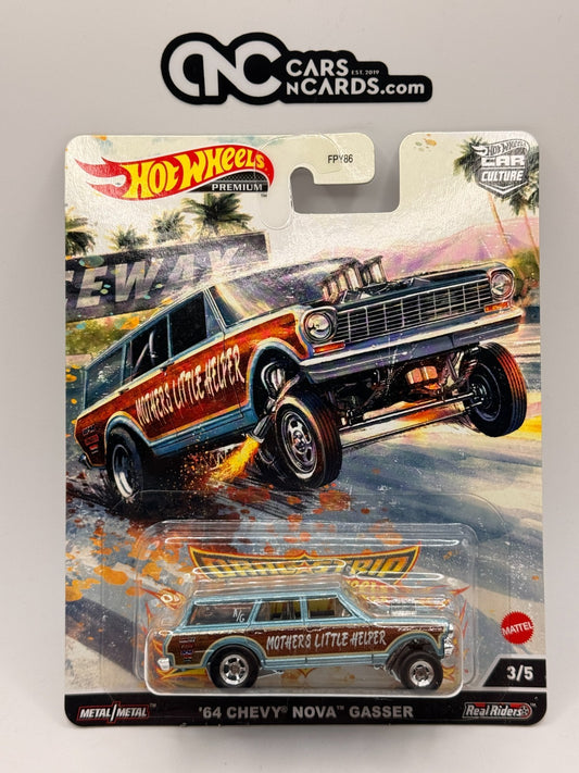 2022 Hot Wheels Premium Car Culture Dragstrip Demons 3/5 '64 Chevy Nova Gasser