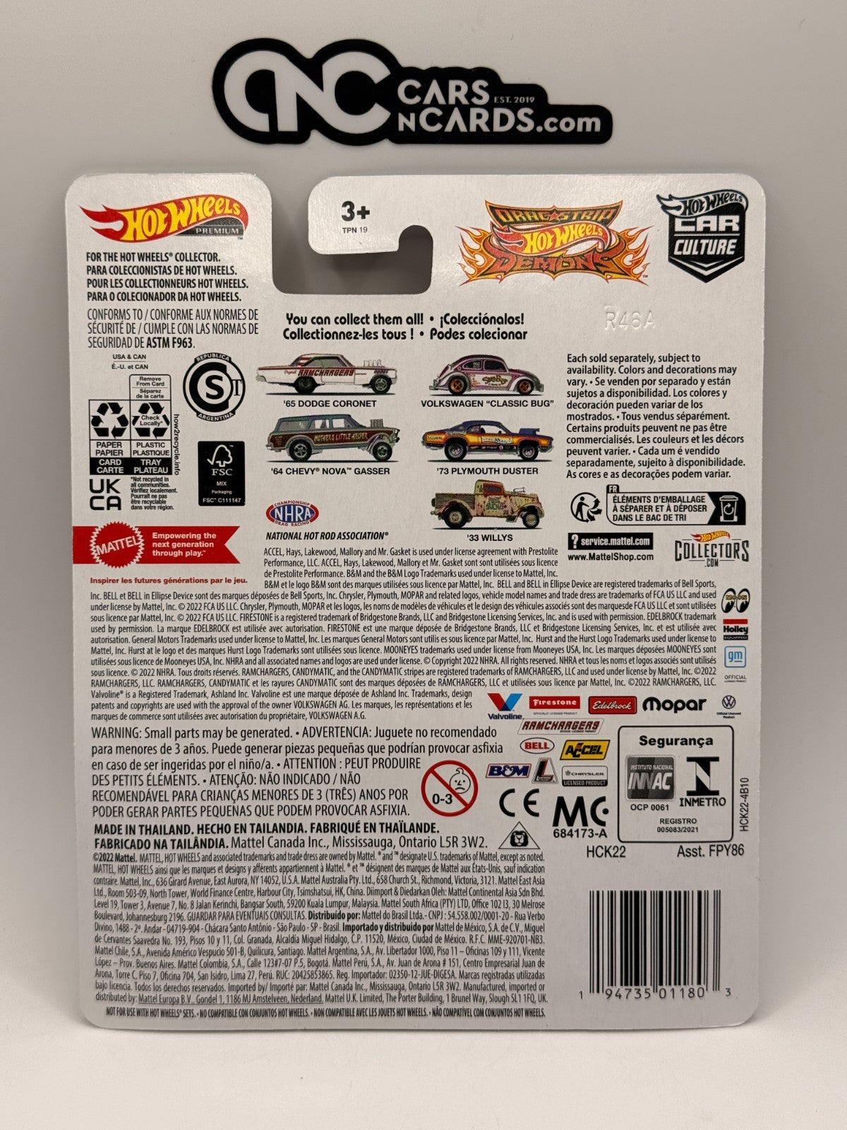 2022 Hot Wheels Premium Car Culture Dragstrip Demons 4/5 '73 Plymouth Duster