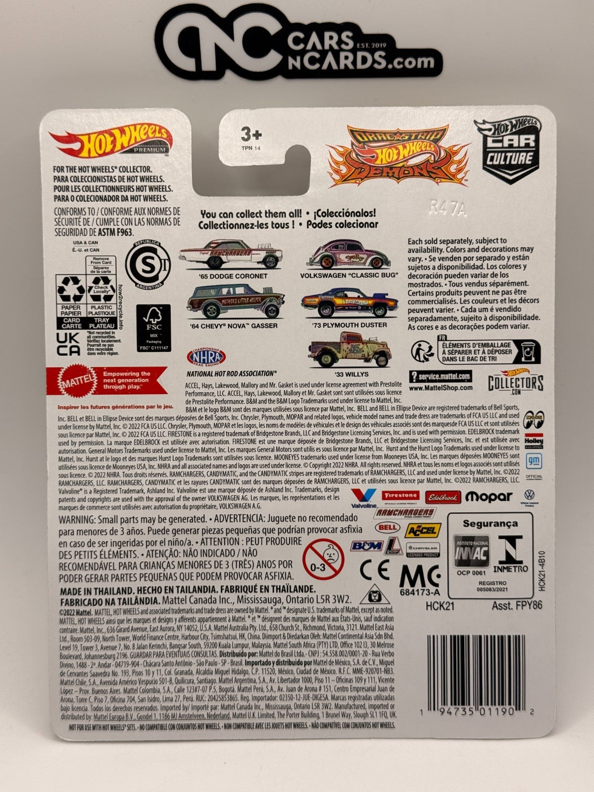 2022 Hot Wheels Premium Car Culture Dragstrip Demons 3/5 '64 Chevy Nova Gasser
