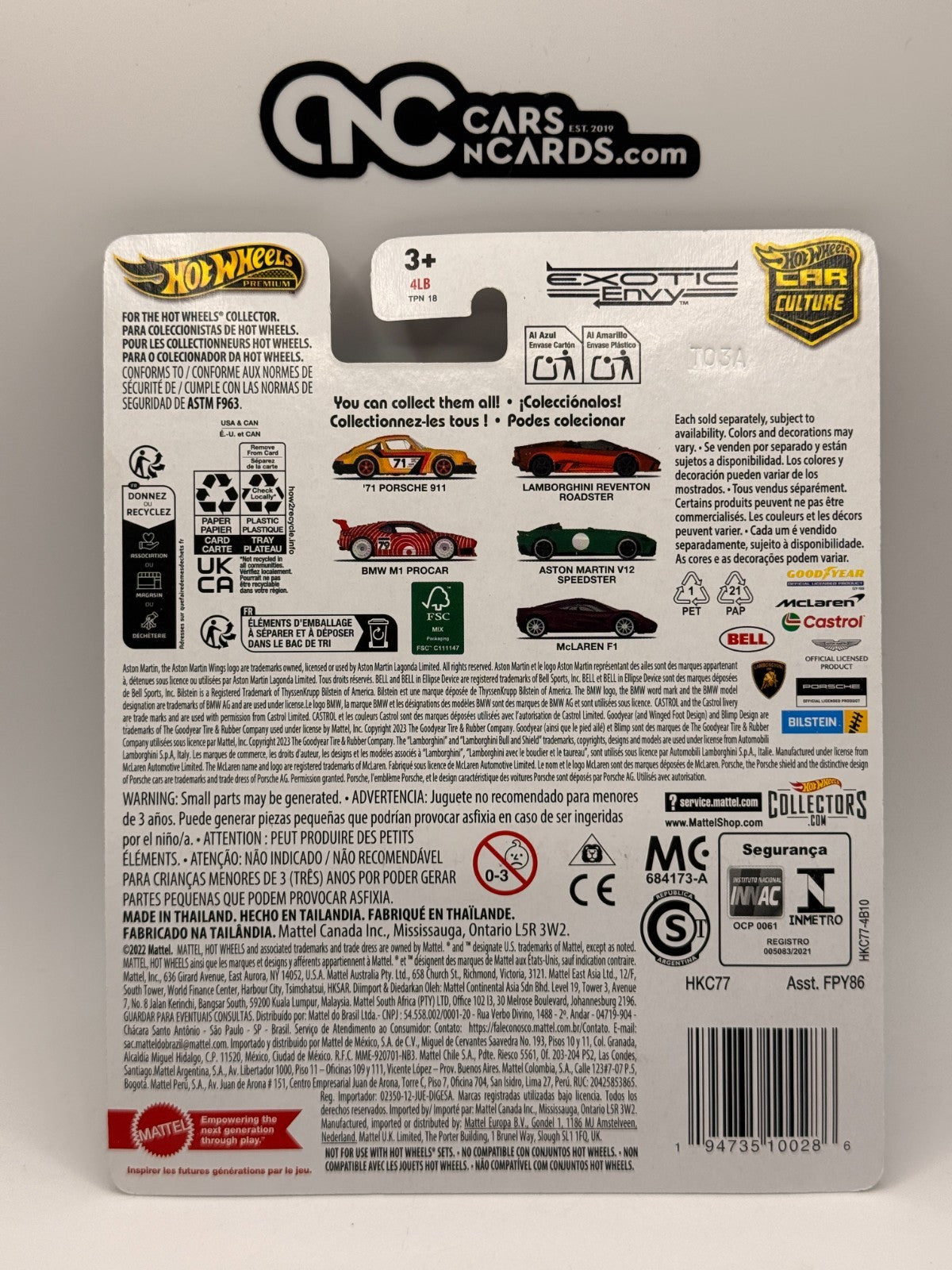 2024 Hot Wheels Premium Car Culture Exotic Envy 5/5 McLaren F1 Red