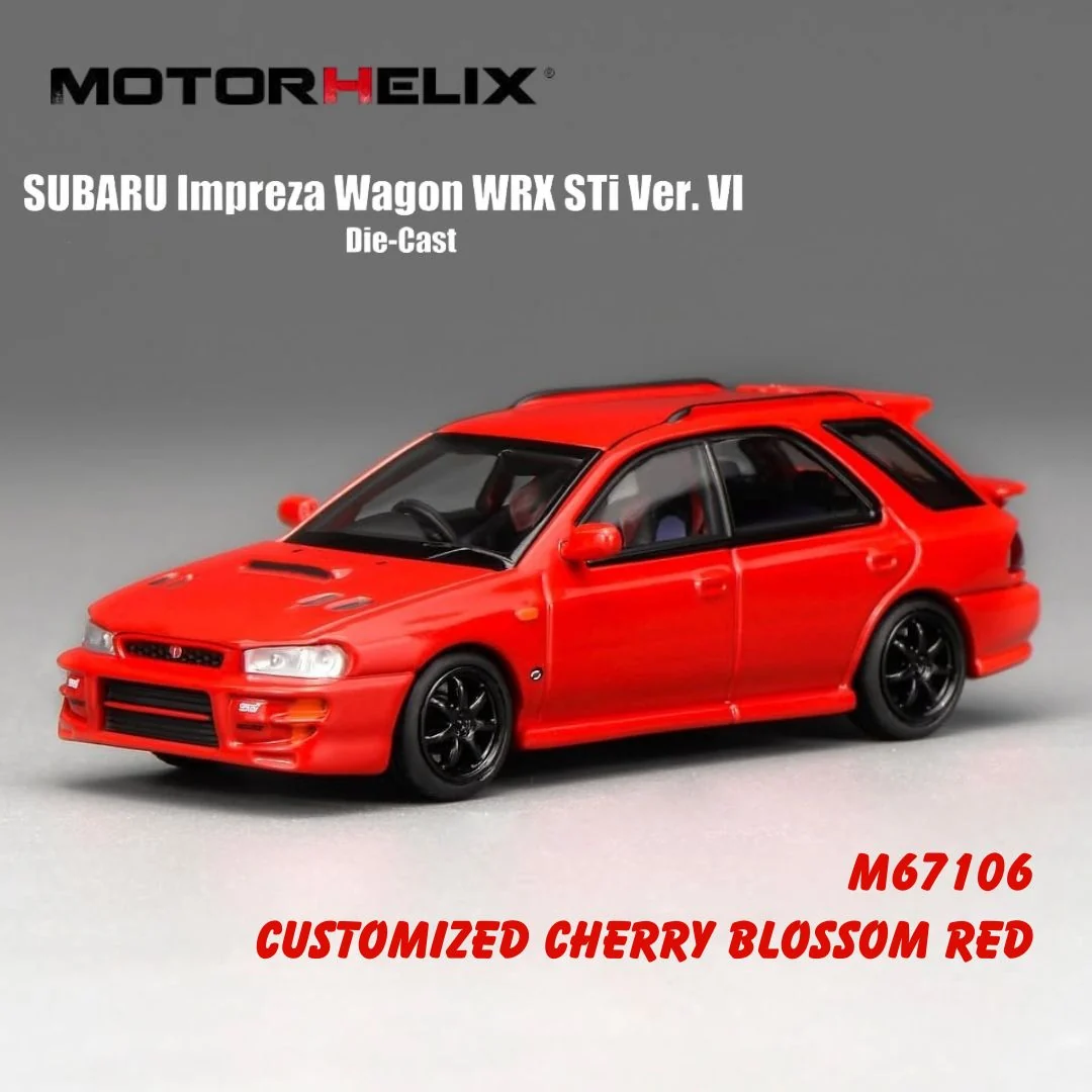 MOTORHELIX 1:64 SUBARU Impreza Wagon WRX STi Ver. VI Cherry Blossom Red M67106