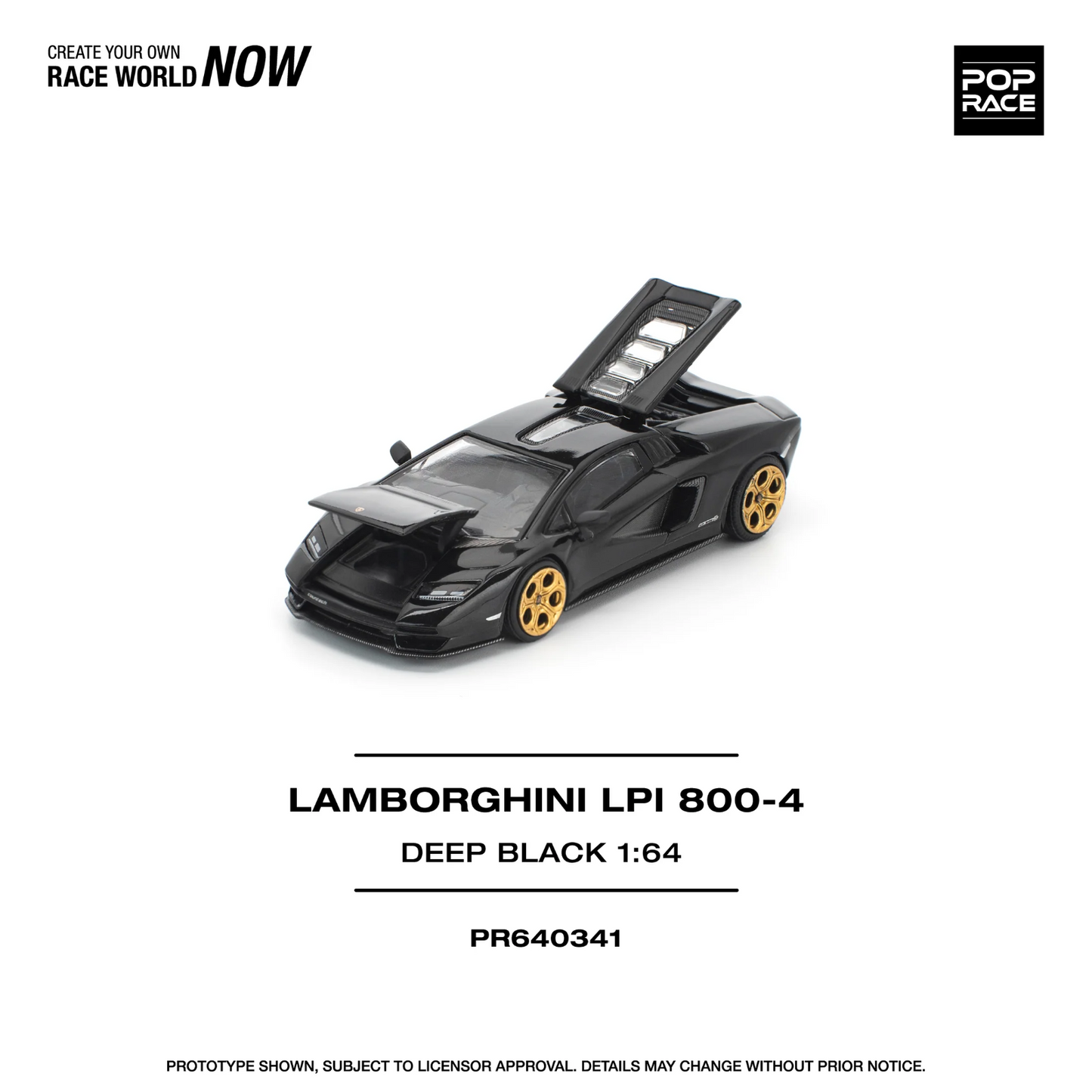 POPRACE 1:64 LAMBORGHINI COUNTACH LPI 800-4 DEEP BLACK PR640341
