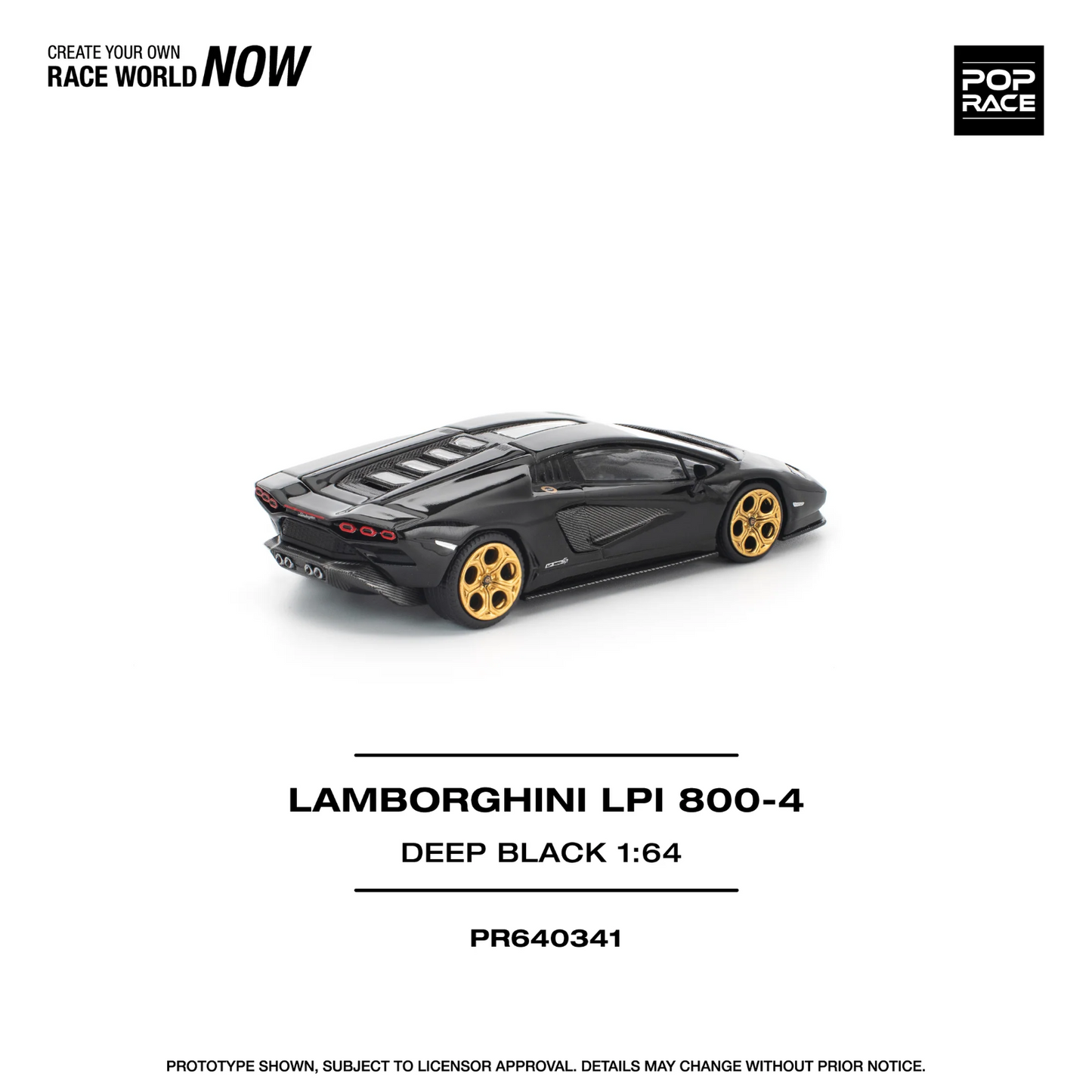 POPRACE 1:64 LAMBORGHINI COUNTACH LPI 800-4 DEEP BLACK PR640341