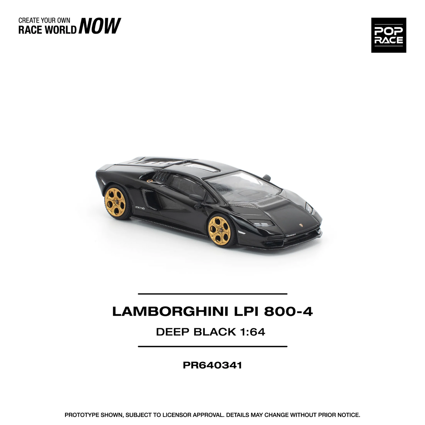 POPRACE 1:64 LAMBORGHINI COUNTACH LPI 800-4 DEEP BLACK PR640341