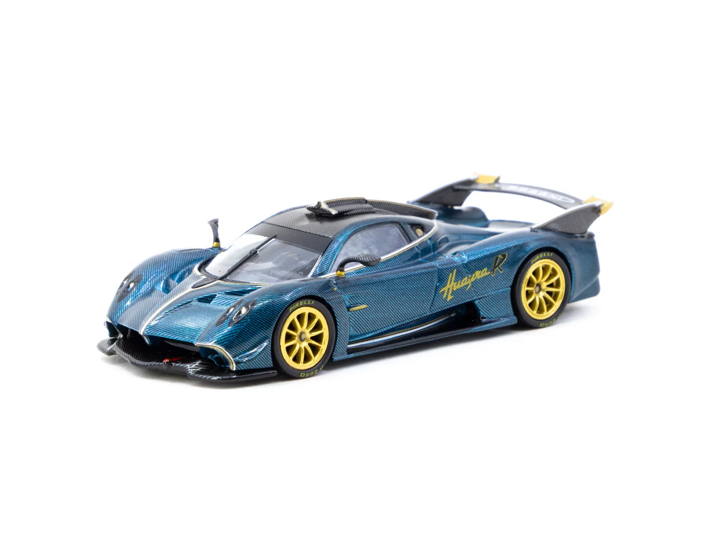TARMAC WORKS GLOBAL64 1:64 Pagani Huayra R Turquoise Carbon Fiber T64G-TL035-TCF
