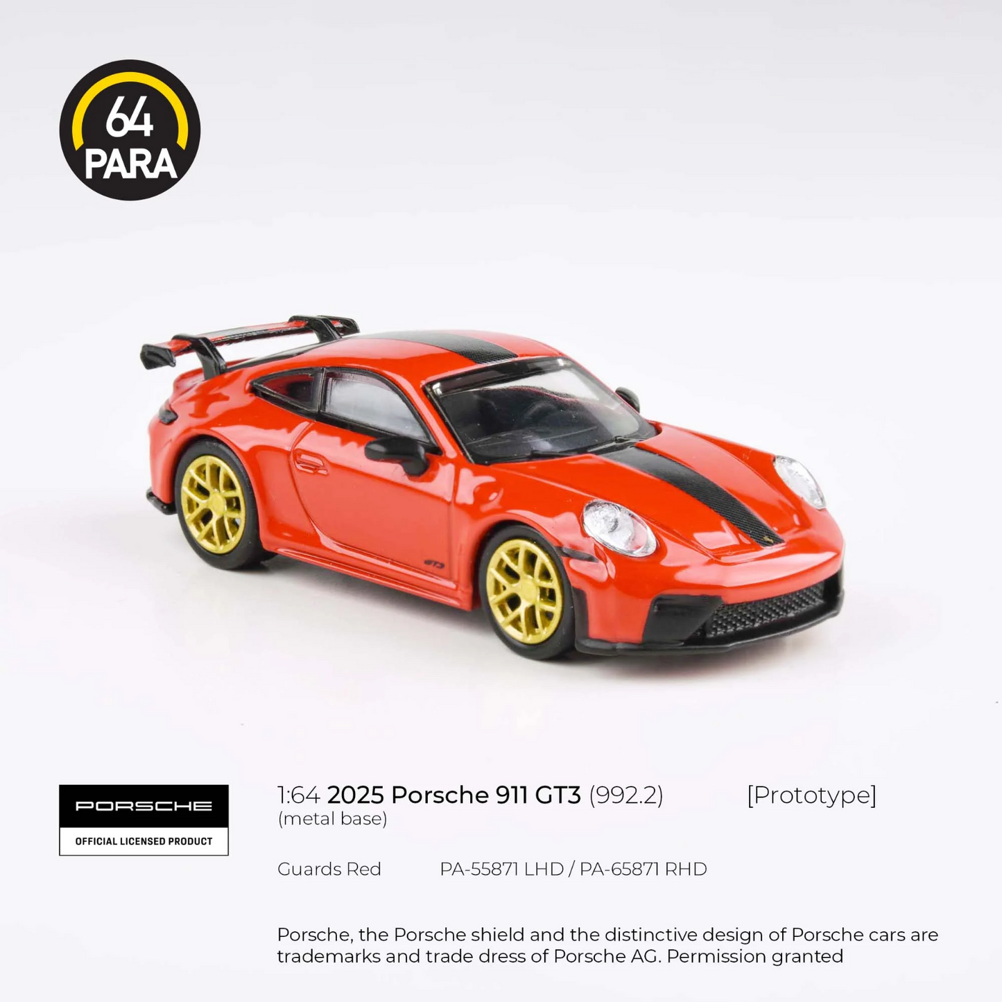 PARA64 1:64 2025 Porsche 911 GT3 (992.2) Guards Red LHD PA-55871